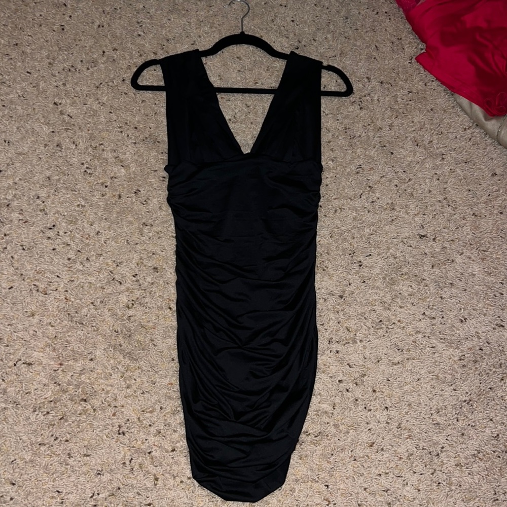 Black Rouched mini dress